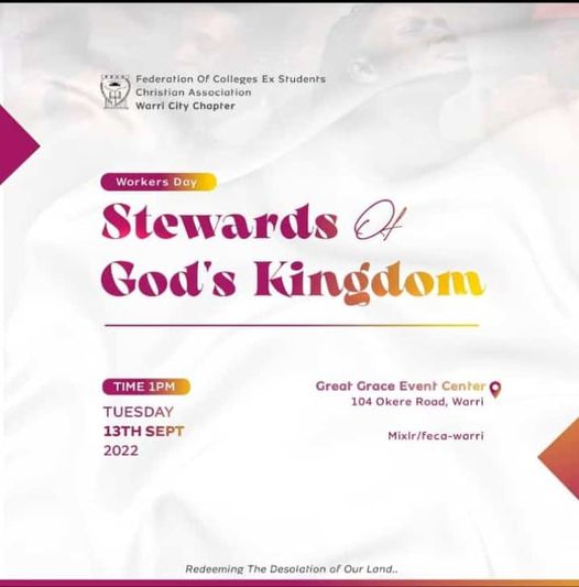 Kingdom Stewardship to hold in FECA Warri City this September